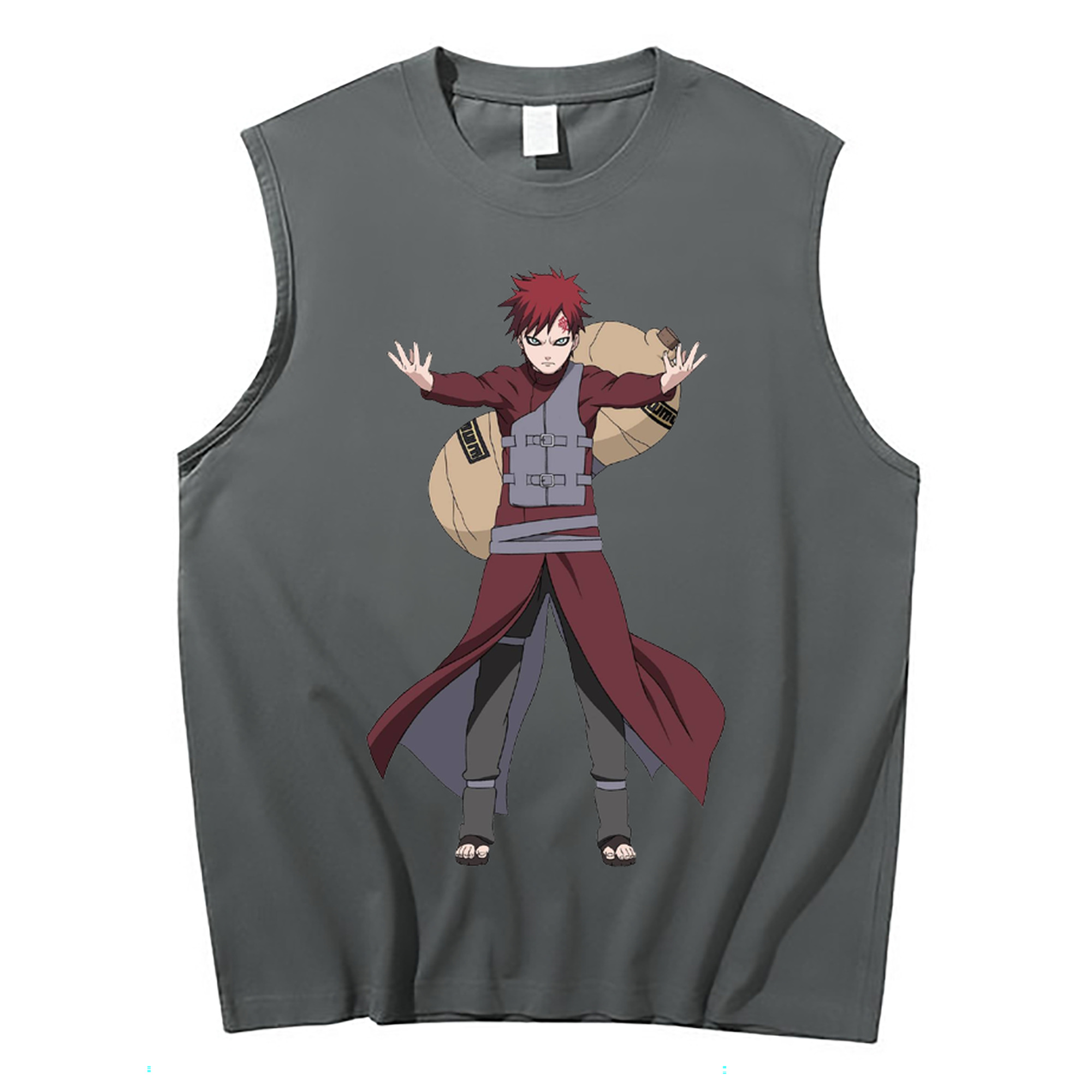 （画像用） NARUTO -ナルト- ガアラ Gaara コットン100％タンクトップ（フロントプリント）